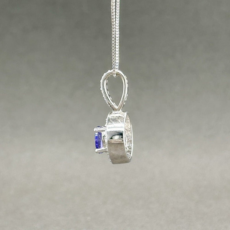 Estate 14K W Gold 0.79ct Tanzanite & 0.18ctw H-I/SI2-I1 Diamond Pendant - Walter Bauman Jewelers