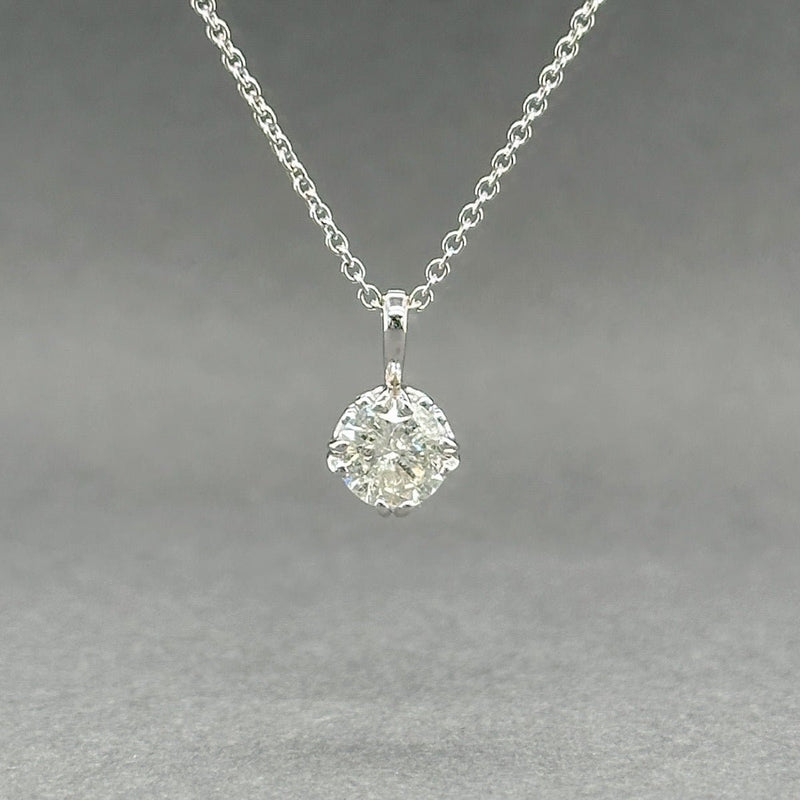 Estate 14K W Gold 0.80ct J/I2 Diamond Pendant - Walter Bauman Jewelers