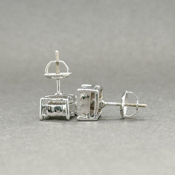 Estate 14K W Gold 0.80ctw G-H/SI2 Diamond Cluster Earrings - Walter Bauman Jewelers