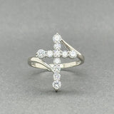 Estate 14K W Gold 0.80ctw H - I/SI1 - 2 Diamond Cross Ring - Walter Bauman Jewelers