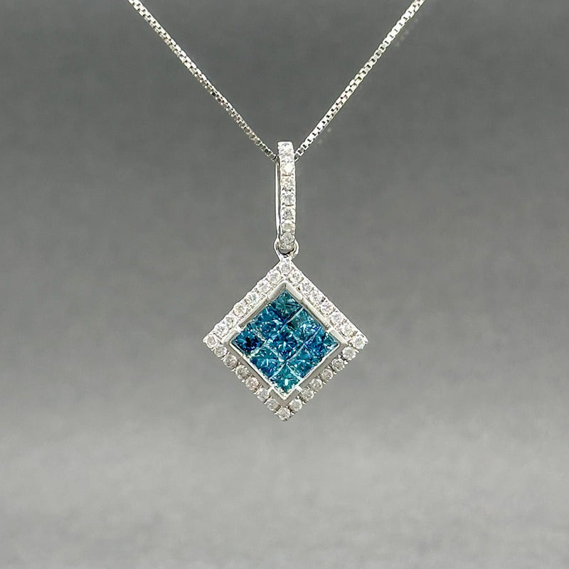 Estate 14K W Gold 0.86ctw Blue - H - I/SI1 - I1 Diamond Pendant - Walter Bauman Jewelers