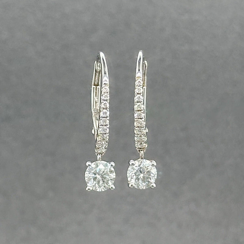 Estate 14K W Gold 0.89ctw H - I/I1 - 2 Diamond Drop Earrings - Walter Bauman Jewelers