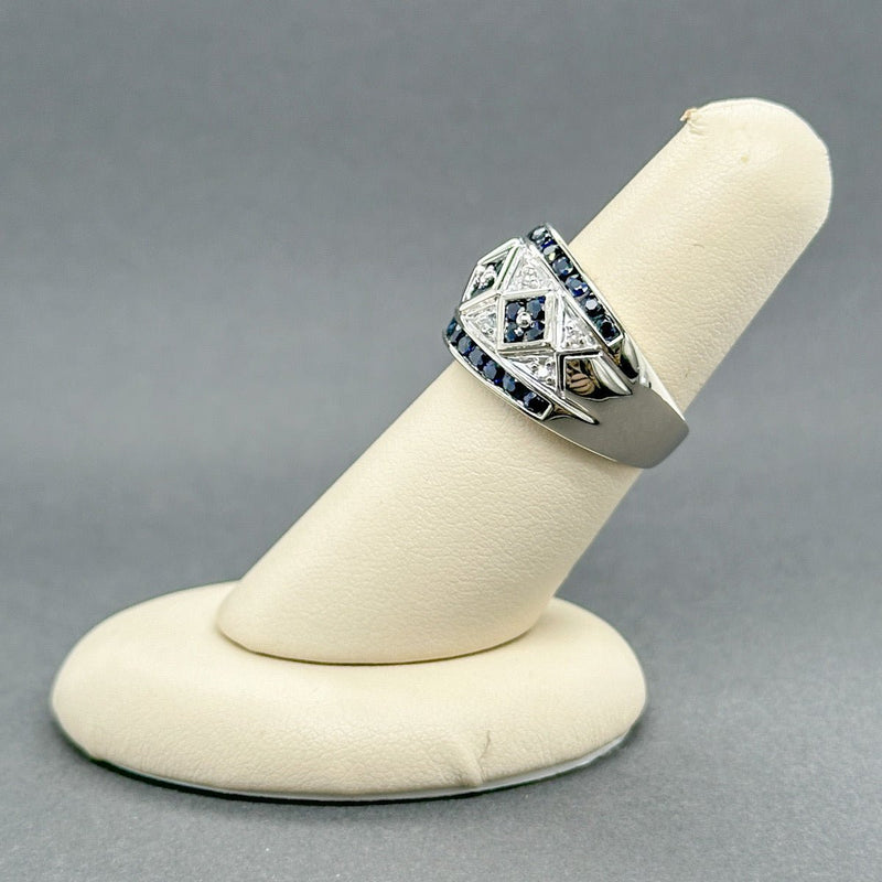 Estate 14K W Gold 0.90ctw Sapphire & 0.04ctw G - H/VS2 Diamond Ring - Walter Bauman Jewelers