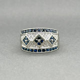 Estate 14K W Gold 0.90ctw Sapphire & 0.04ctw G - H/VS2 Diamond Ring - Walter Bauman Jewelers