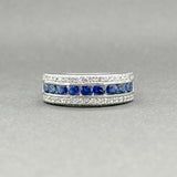 Estate 14K W Gold 0.92ctw Sapphire & 0.26ctw H - I/SI1 - 2 Diamond Ring - Walter Bauman Jewelers