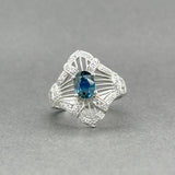 Estate 14K W Gold 0.93ct Sapphire & 0.19ctw H - I/SI2 - I1 Diamond Ring - Walter Bauman Jewelers