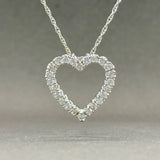 Estate 14K W Gold 0.93ctw H-I/SI1-2 Diamond Heart Pendant - Walter Bauman Jewelers