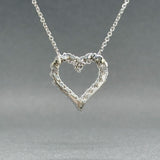 Estate 14K W Gold 0.94ctw H/SI2 - I1 Diamond Heart Pendant - Walter Bauman Jewelers