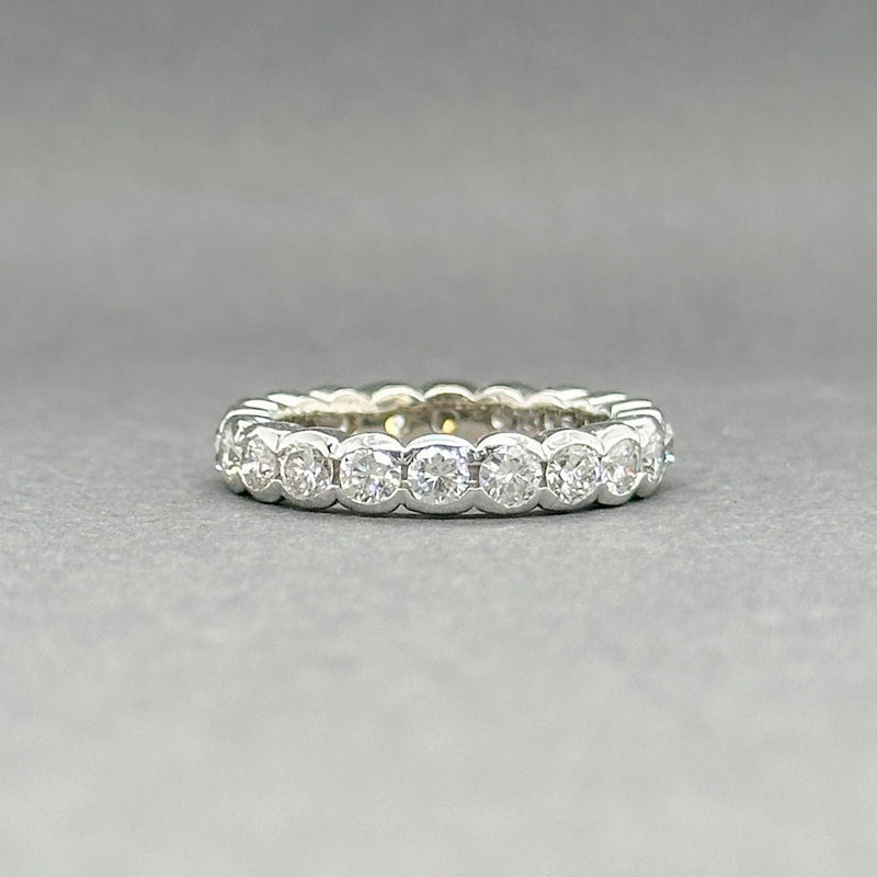 Estate 14K W Gold 1.01ctw H - I/SI1 - 2 Diamond Eternity Ring - Walter Bauman Jewelers