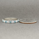 Estate 14K W Gold 1.09ctw Lab-Created Fancy Blue-G/VS1 Diamond Wedding Ring - Walter Bauman Jewelers