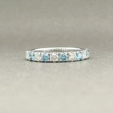 Estate 14K W Gold 1.09ctw Lab-Created Fancy Blue-G/VS1 Diamond Wedding Ring - Walter Bauman Jewelers