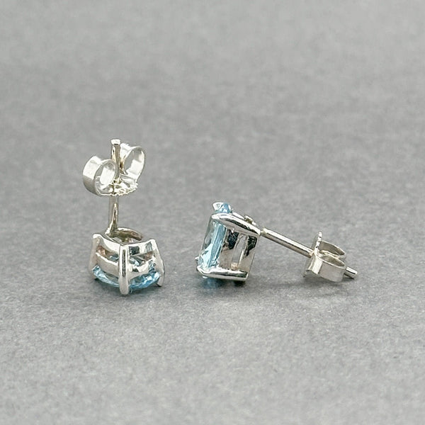 Estate 14K W Gold 1.10ctw Aquamarine Stud Earrings - Walter Bauman Jewelers