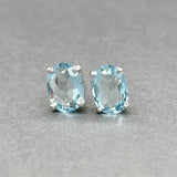 Estate 14K W Gold 1.10ctw Aquamarine Stud Earrings - Walter Bauman Jewelers