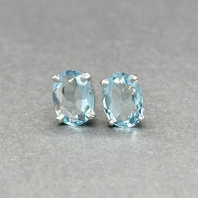 Estate 14K W Gold 1.10ctw Aquamarine Stud Earrings - Walter Bauman Jewelers