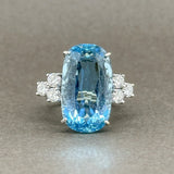 Estate 14K W Gold 11.94ct Aquamarine & 0.86ctw G-H/SI1-2 Diamond Ring - Walter Bauman Jewelers