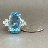 Estate 14K W Gold 11.94ct Aquamarine & 0.86ctw G-H/SI1-2 Diamond Ring - Walter Bauman Jewelers