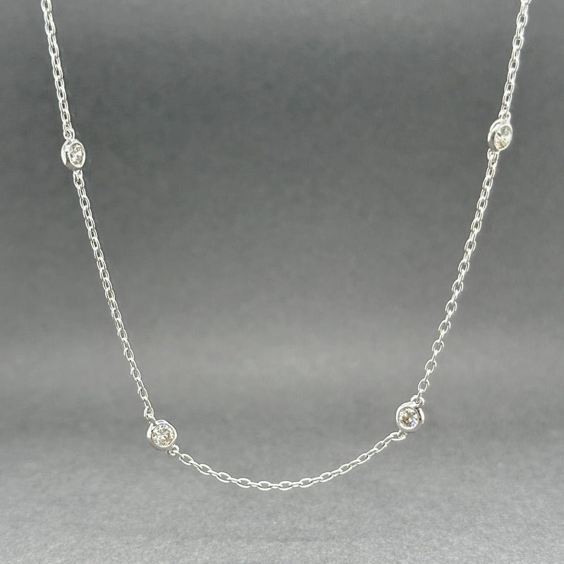 Estate 14K W Gold 1.20ctw I - J/SI1 - 2 Diamonds By The Yard Necklace - Walter Bauman Jewelers