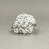 Estate 14K W Gold 1.22ctw H-I/SI1-I1 Diamond Flower Ring - Walter Bauman Jewelers