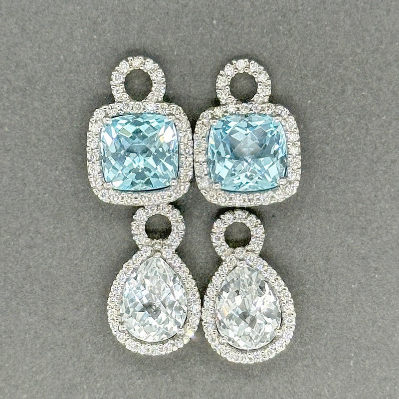 Estate 14K W Gold 12.64ctw Topaz & 0.58ctw G - H/SI1 - 2 Diamond Earring Enhancers - Walter Bauman Jewelers