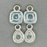 Estate 14K W Gold 12.64ctw Topaz & 0.58ctw G - H/SI1 - 2 Diamond Earring Enhancers - Walter Bauman Jewelers