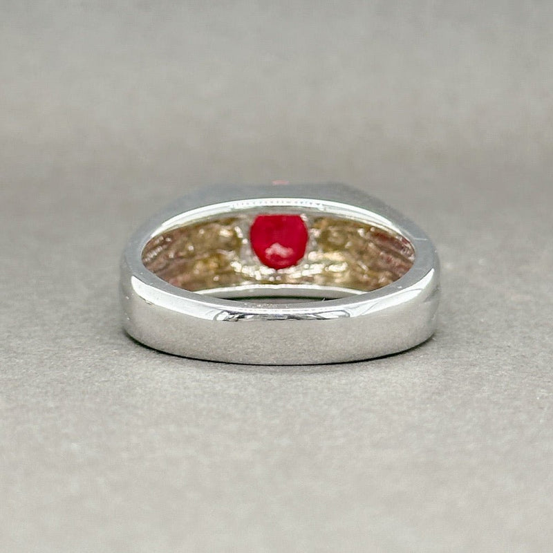 Estate 14K W Gold 1.26ct Lab-Created Ruby Ring - Walter Bauman Jewelers