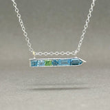 Estate 14K W Gold 1.29ctw Blue Topaz Bar Pendant - Walter Bauman Jewelers