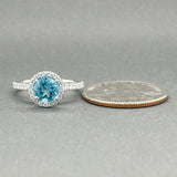 Estate 14K W Gold 1.33ct Topaz & 0.33ctw G - H/VS2 - SI1 Diamond Ring - Walter Bauman Jewelers