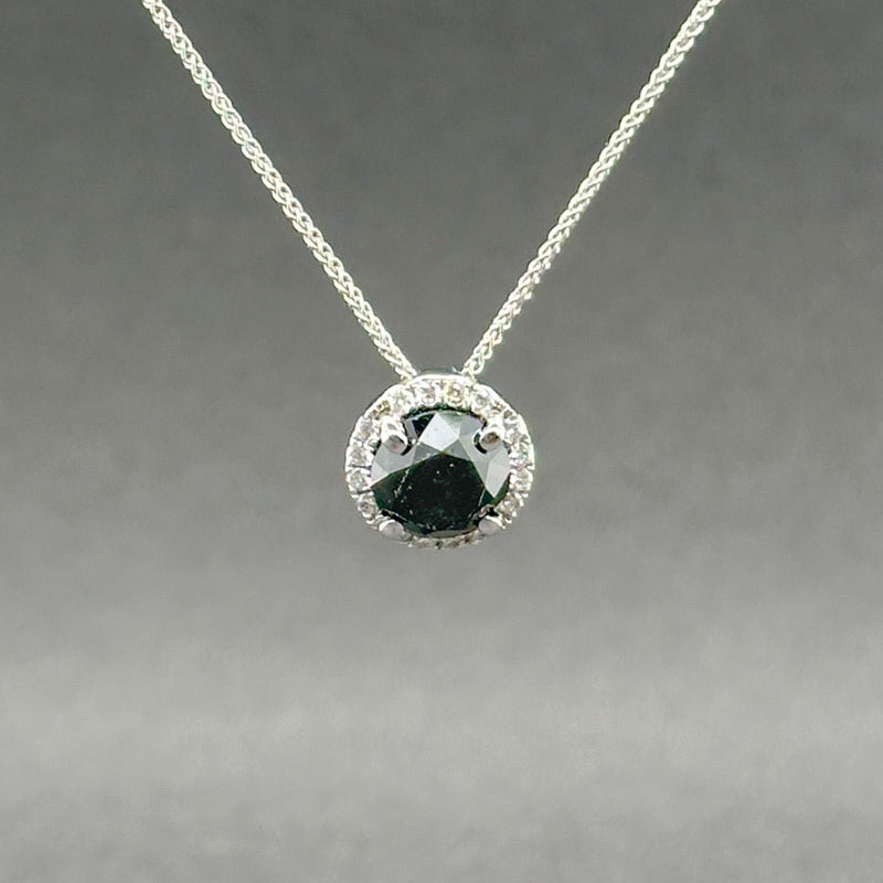 Estate 14K W Gold 1.38ctw Fancy Black & H - I/SI2 - I1 Diamond Pendant - Walter Bauman Jewelers