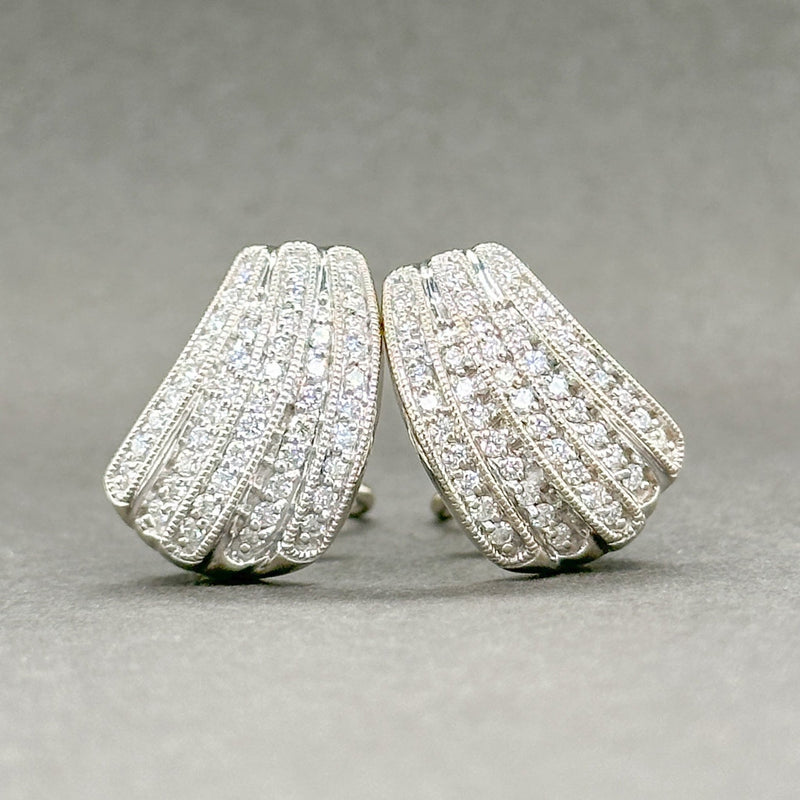 Estate 14K W Gold 1.38ctw G-H/VS2-SI1 Diamond Fan Earrings - Walter Bauman Jewelers