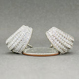 Estate 14K W Gold 1.38ctw G-H/VS2-SI1 Diamond Fan Earrings - Walter Bauman Jewelers