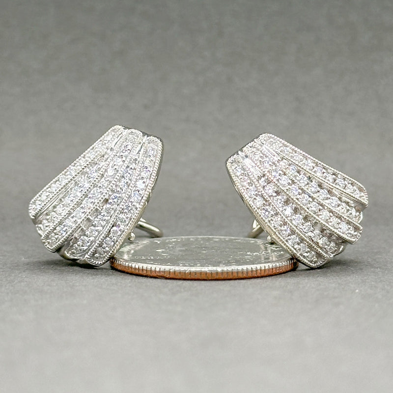 Estate 14K W Gold 1.38ctw G-H/VS2-SI1 Diamond Fan Earrings - Walter Bauman Jewelers