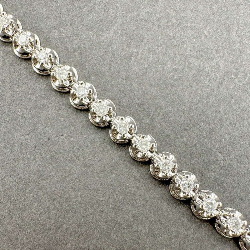 Estate 14K W Gold 1.43ctw H - I/I1 - 2 Diamond Tennis Bracelet - Walter Bauman Jewelers