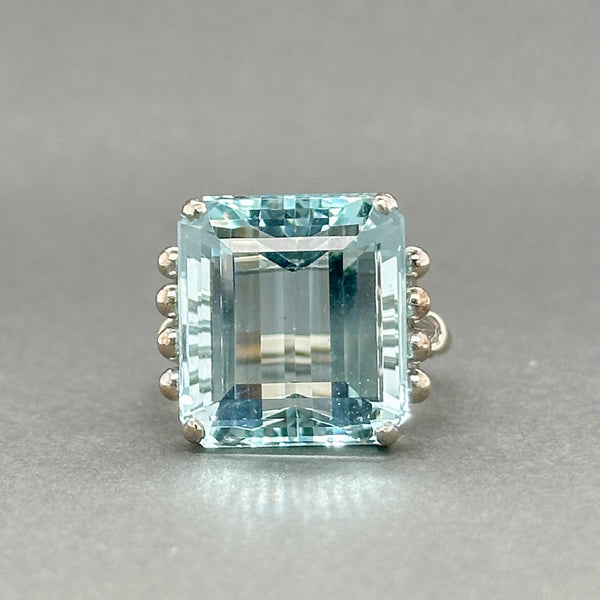 Estate 14K W Gold 14.78ct Aquamarine Cocktail Ring - Walter Bauman Jewelers