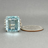 Estate 14K W Gold 14.78ct Aquamarine Cocktail Ring - Walter Bauman Jewelers