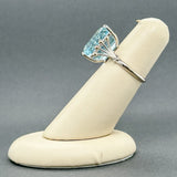 Estate 14K W Gold 14.78ct Aquamarine Cocktail Ring - Walter Bauman Jewelers