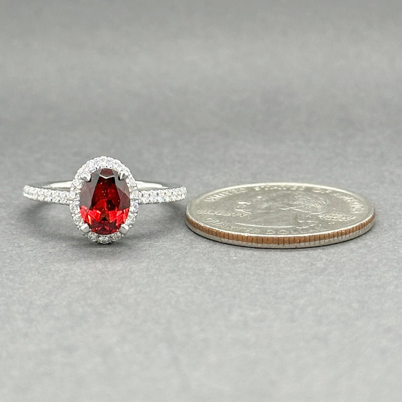 Estate 14K W Gold 1.54ct Garnet & 0.30ctw G - H/SI1 - 2 Diamond Ring - Walter Bauman Jewelers