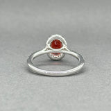 Estate 14K W Gold 1.54ct Garnet & 0.30ctw G - H/SI1 - 2 Diamond Ring - Walter Bauman Jewelers