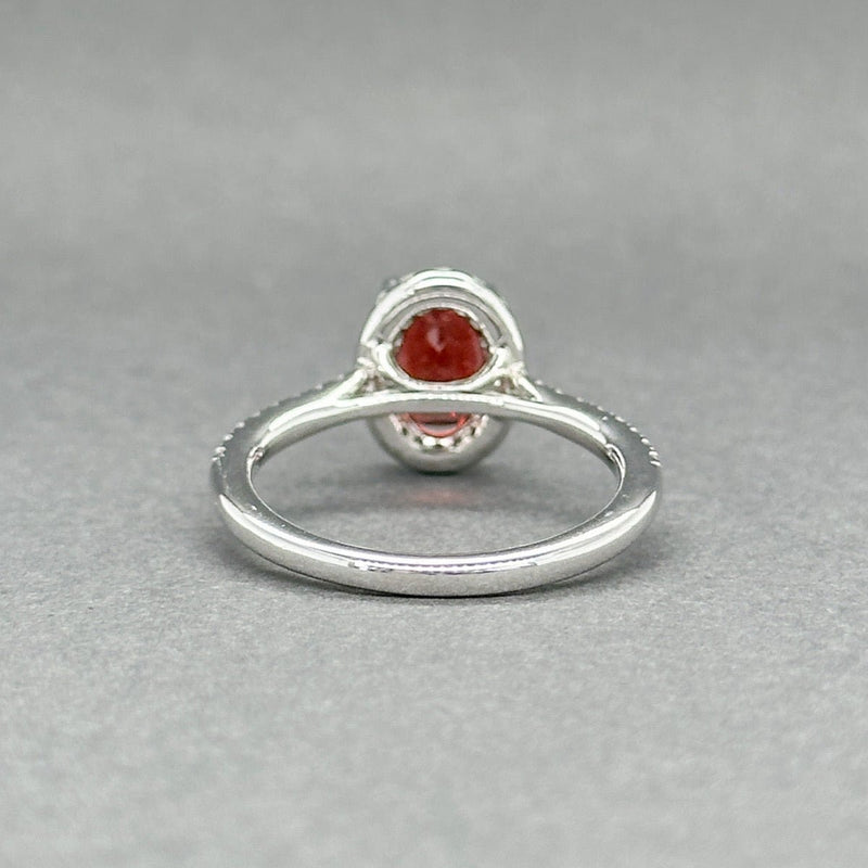 Estate 14K W Gold 1.54ct Garnet & 0.30ctw G - H/SI1 - 2 Diamond Ring - Walter Bauman Jewelers