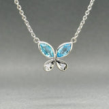 Estate 14K W Gold 1.54ctw Topaz & 0.04ctw H/SI1 Diamond Butterfly Necklace - Walter Bauman Jewelers