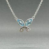 Estate 14K W Gold 1.54ctw Topaz & 0.04ctw H/SI1 Diamond Butterfly Necklace - Walter Bauman Jewelers