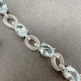 Estate 14K W Gold 16.04ctw Blue Topaz, Sapphire, Rock Crystal Line Bracelet - Walter Bauman Jewelers