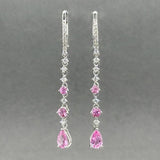 Estate 14K W Gold 1.66ctw Lab - Created Pink & White Sapphire Dangle Earrings - Walter Bauman Jewelers