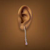 Estate 14K W Gold 1.66ctw Lab - Created Pink & White Sapphire Dangle Earrings - Walter Bauman Jewelers