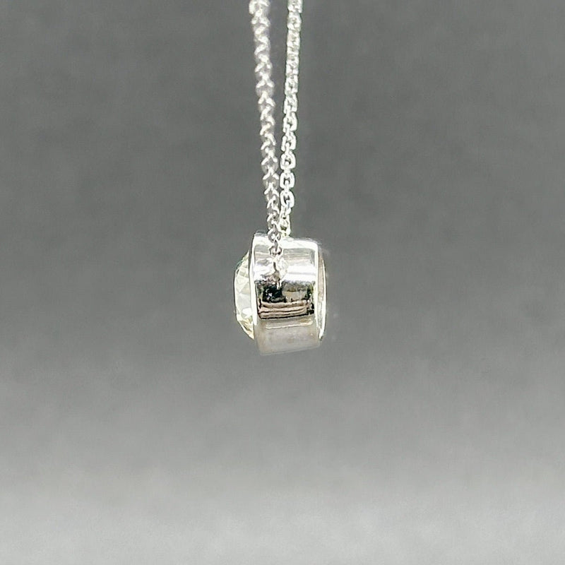 Estate 14K W Gold 1.69ct K - L/SI1 Old Mine Cut Diamond Solitaire Pendant - Walter Bauman Jewelers