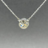 Estate 14K W Gold 1.69ct K - L/SI1 Old Mine Cut Diamond Solitaire Pendant - Walter Bauman Jewelers