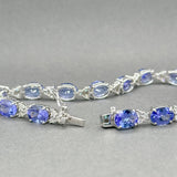 Estate 14K W Gold 18.48ctw Tanzanite & 0.82ctw G - H/SI1 - 2 Diamond Bracelet - Walter Bauman Jewelers