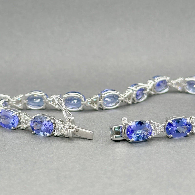 Estate 14K W Gold 18.48ctw Tanzanite & 0.82ctw G - H/SI1 - 2 Diamond Bracelet - Walter Bauman Jewelers