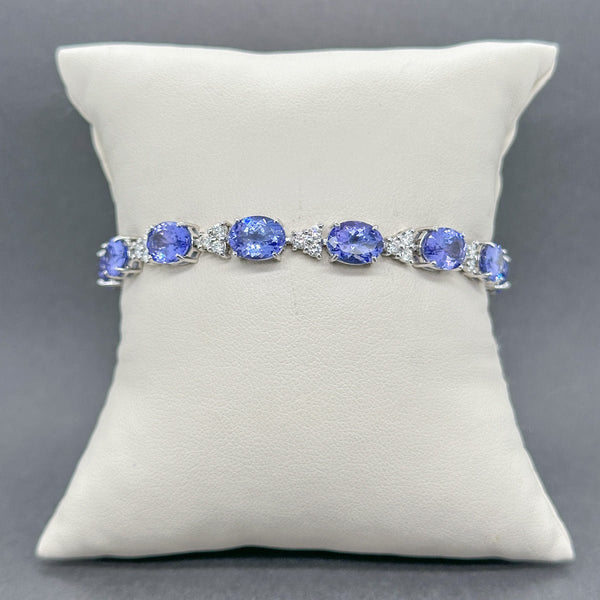 Estate 14K W Gold 18.48ctw Tanzanite & 0.82ctw G - H/SI1 - 2 Diamond Bracelet - Walter Bauman Jewelers