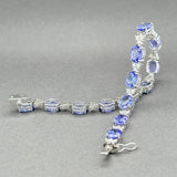 Estate 14K W Gold 18.48ctw Tanzanite & 0.82ctw G - H/SI1 - 2 Diamond Bracelet - Walter Bauman Jewelers