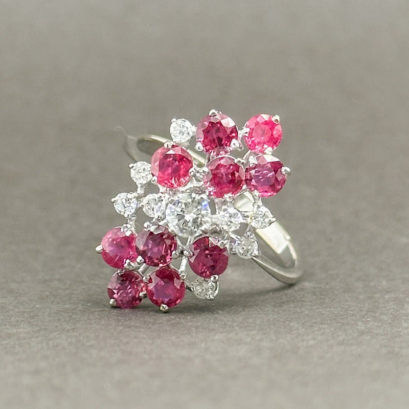 Estate 14K W Gold 1.90ctw Ruby & 0.33ctw G-H/VS1-SI2 Diamond Ring - Walter Bauman Jewelers